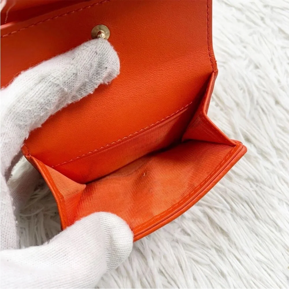 Dior Orange Quilted Wallet